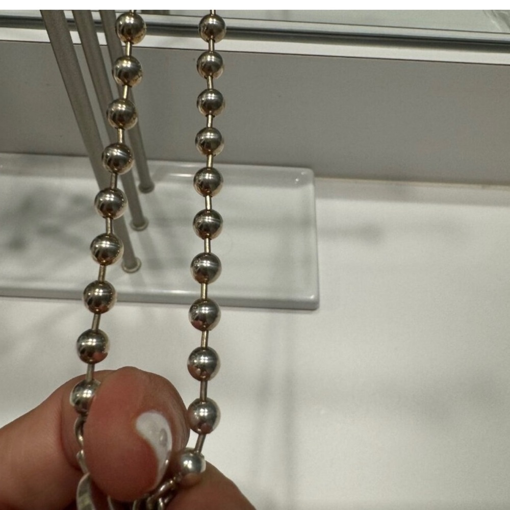 GUCCI Sterling Silver Boule Beaded Choker Toggle Necklace 16 inches - Picture 6 of 9